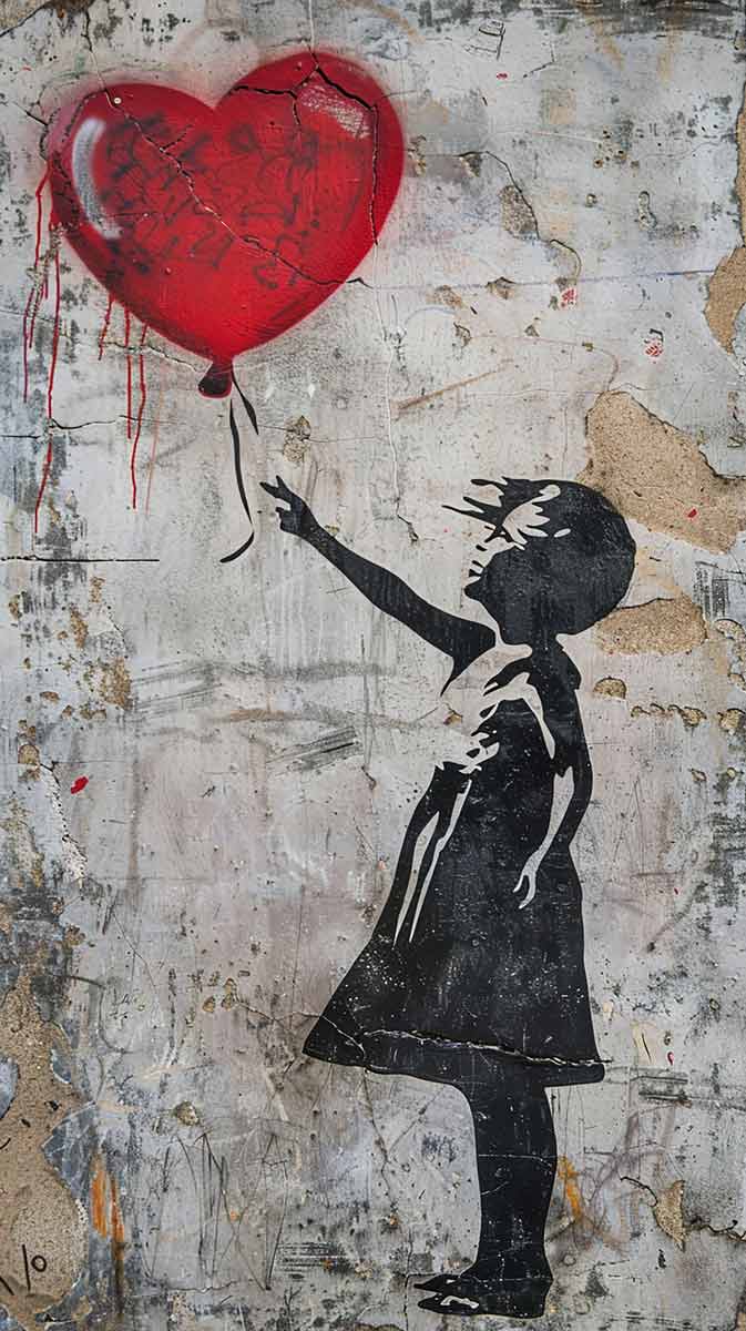Das Straßengraffiti „Love is in the Bin“ von Banksy in Prag– ideal um auf Abifahrt in die Welt der Street Art einzutauchen!